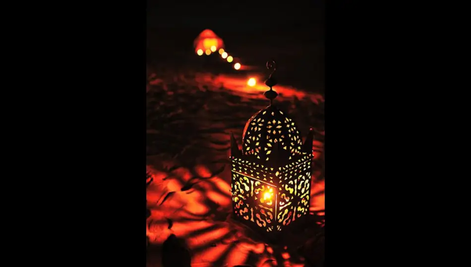 Moroccan lantern at night